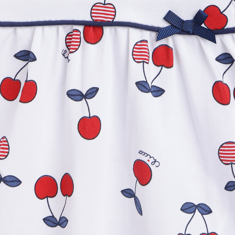 Girls White and Red Printed Outfit with Dress image number 6